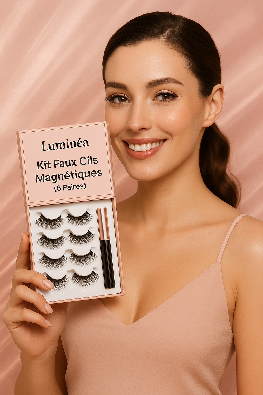 Kit Faux Cils Magnétiques (6 Paires) + Eyeliner – Luminéa